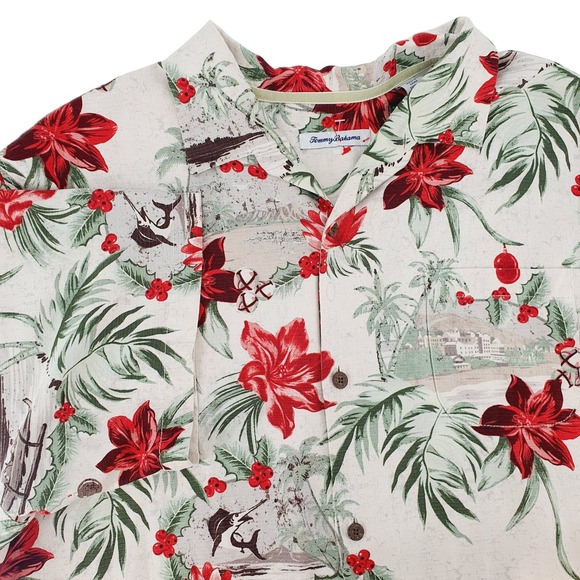 Tommy Bahama Other - Tommy Bahama Mens Honolulu Holiday Christmas Camp Silk Short Sleeve Shirt 3XL